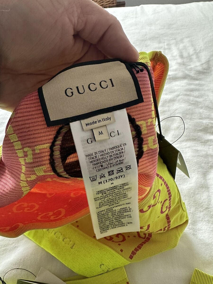 Gucci women's Lemon Yellow Pink GG Jacquard Jersey Crop Top Gucci women's Lemon Yellow Pink GG Jacquard Jersey Crop Top
