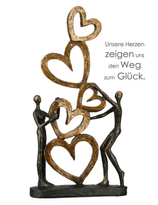 Casablanca Skulptur Herz auf Herz mit Sinnspruch Polyresin Liebe 89269  - Bild 1 von 4