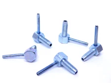 5 - LINCOLN INDUSTRIAL 12720 HOSE STUD FITTING 1/8" OD TUBE X 1/4-28 MALE 90° HR