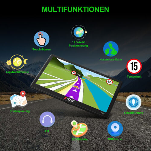 XGODY 7 Zoll GPS Navi Navigation POI für Auto LKW PKW Navigationsgerät DE Karten - Bild 8 von 13