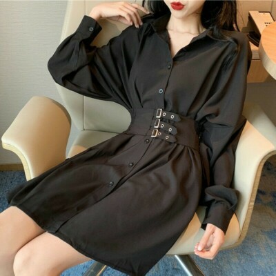 chinese dress ladies Womens Oversized Shirt Dress main image 1