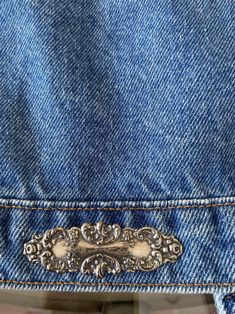 Elizabeth Collier and Company Denim Best w Silver Metal  display picture 3