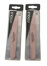 2 Pack iTools Premium CERAMIC NAIL FILE, Manicure Nail File Emery Boards