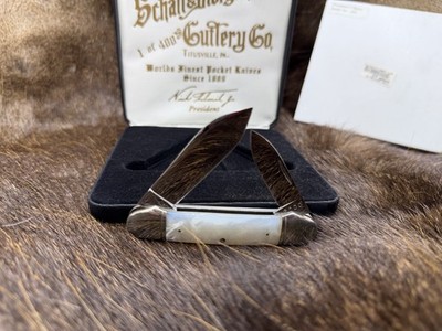 Schatt & Morgan Genuine Mother of Pearl Handle Canoe Knife  Mint In Display Case