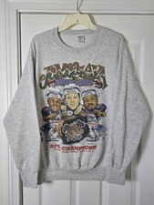 Vtg New England Patriots Super Bowl Caricature Sweatshirt L Bledsoe Glenn Martin