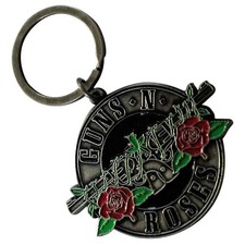 Official Guns N' Roses Silver Circle Band Logo Keychain