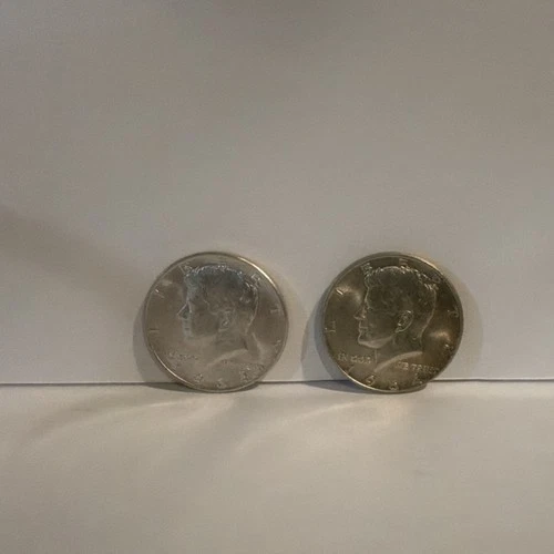 1964 Kennedy Half Dollar Silver Coins 0.9 Fineness (2 Pieces)