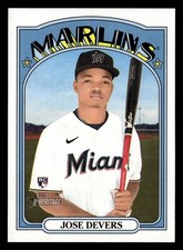 Jose Devers 2021 Topps Heritage #670 Miami Marlins Rookie RC *029