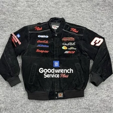 Nascar Dale Earnhardt Jacket Mens XL Black Leather Jeff Hamilton JH Design Chase