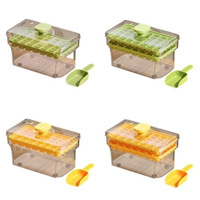 Press Type Ice Box with Lid Refrigerator Ice Mold Easy Press to Release Ice