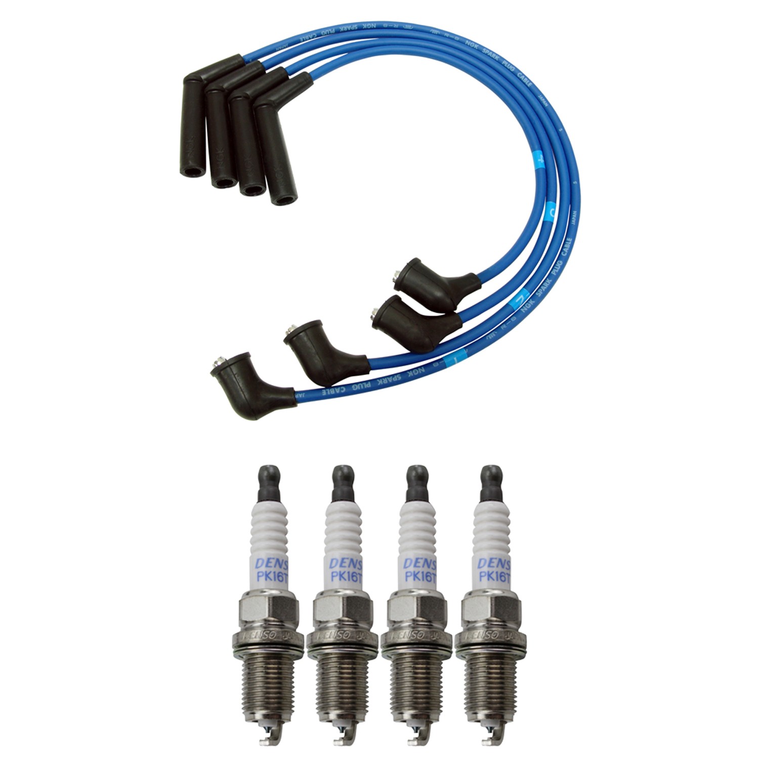 NGK Wire Set  Denso 4 Platinum TT Spark Plugs Kit for Mirage DE 1.5L L4 NA 2002