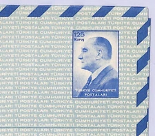 TURKEY Cover 125k Postal Stationery AIR LETTER/AEROGRAMME {samwells-covers}WF29