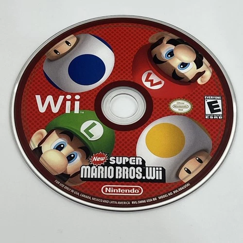 New Super Mario Bros. Wii Nintendo Wii 2009 Disc Only Untested Has Scratches