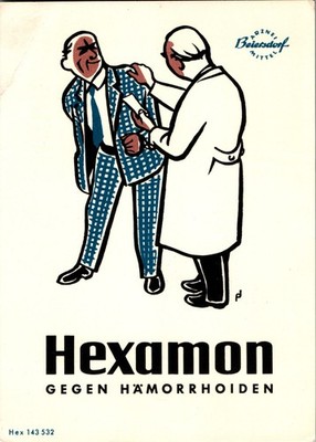 AK WERBUNG HEXAMON ZÄPFCHEN BEIERSDORF HAMBURG MEDIZIN 1953