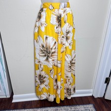 Maxi Skirt Flowy A Line Oversized Floral Vacation Resort Summer Coastal