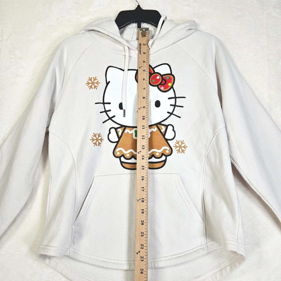 Sudadera con Capucha Tek Gear Hello Kitty Gráfica Para Mujer Manga Larga Mediana Blanca Foto 3 de 4