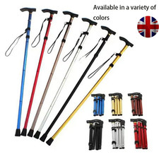 Lightweight Easy Folding Aluminium Walking Stick Cane, Height Adjustable