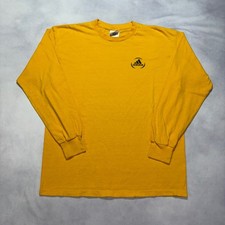 Vintage Adidas Long Sleeve T-Shirt Men's Medium Yellow Made in USA 90s Y2K