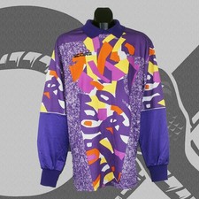 Vintage 90s Referee Shirt Men's Large/XL Padded Shoulders Purple