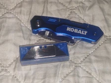 New KOBALT Folding Lock-Back Utility Knife with Extra Blades