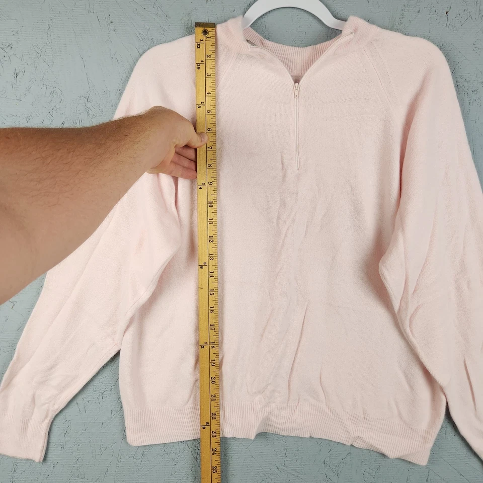 Vintage Hampshire Studio Sweater Womens XL Half Zip Pullover Made USA 90s Acryli - Image 2 of 4