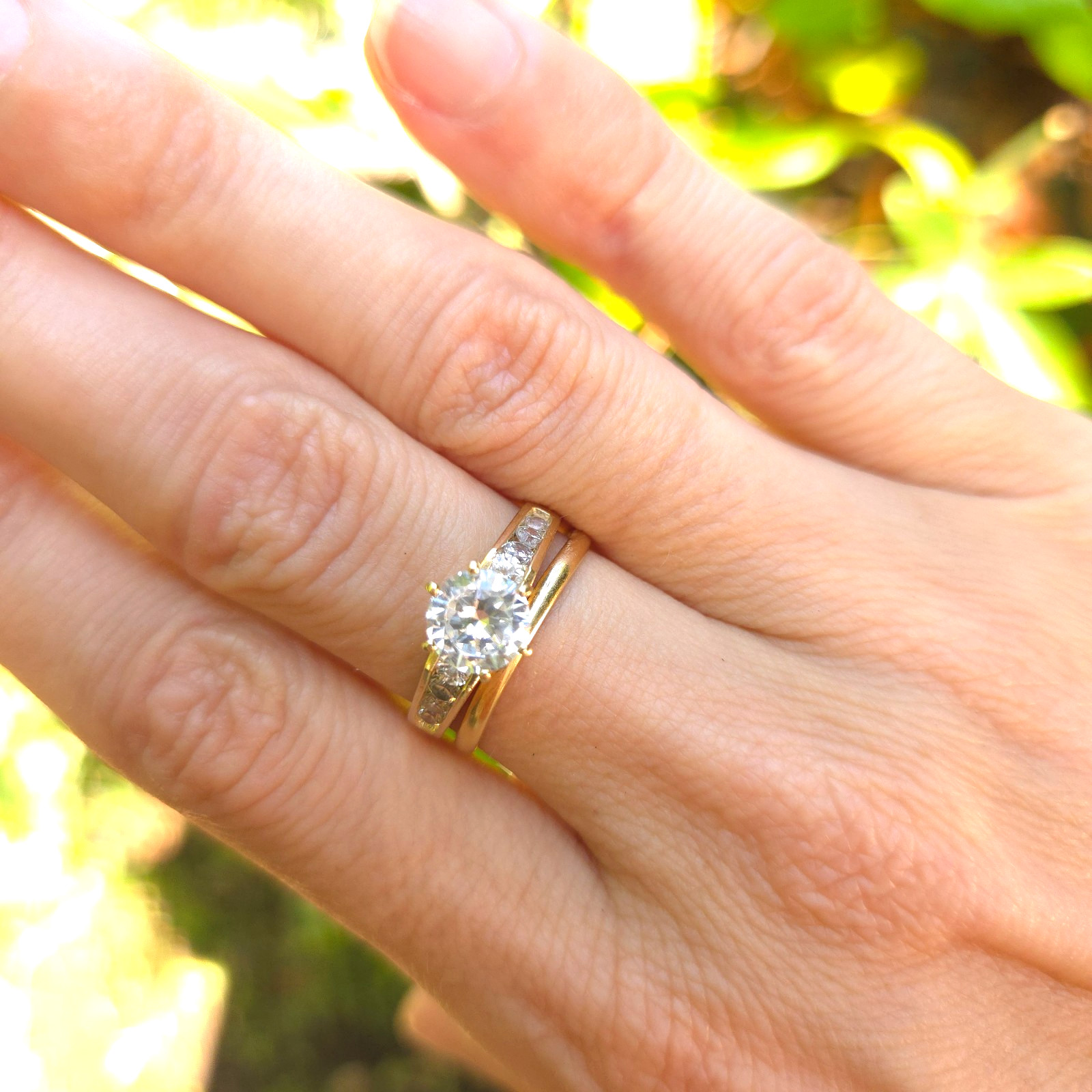 10K Yellow Gold Pavé CZ Solitaire Engagement Ring… - image 14