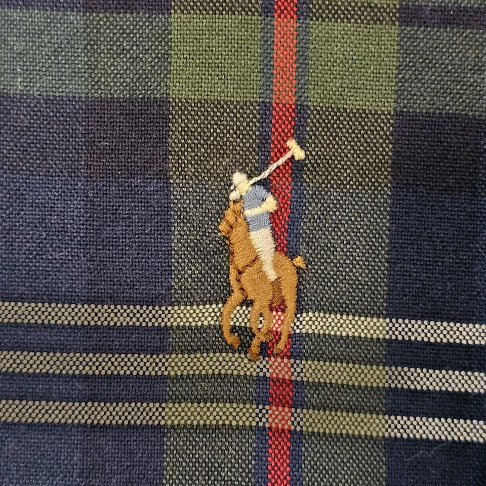 Ralph Lauren Mens 4XLT Shirt Plaid Button Down Long Sleeve Tall Green Blue - Image 2 of 4