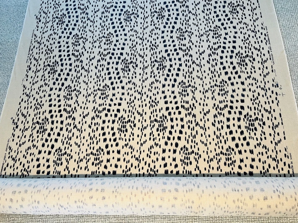 Brunschwig & Fils LES TOUCHES Navy Blue Stripe Spot Drapery Upholstery Fabric - Image 3 of 4