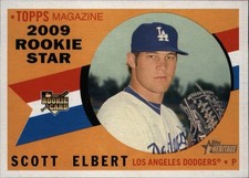 2009 Topps Heritage - Rookie Star Scott Elbert Los Angeles Dodgers RC Card #128. rookie card picture