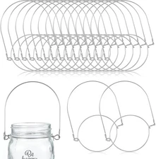 Vin Beauty Stainless Steel Mason Jar Hangers, 16 Pack Wire Hangers for Silver 