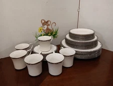 30 Pc. Noritake Fine China Halifax - Dinner, Salad, Bread Plates, Cups, Saucers
