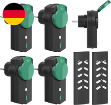 Funksteckdose Outdoor,Tüv-Zertifiziert, 5 Steckdosen Mit 2 Fernbedienungen, Funk