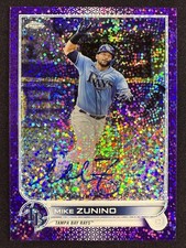 2022 Topps Chrome #CVA-MZ Mike Zunino Veteran Auto Purple Speckle Refractor /299