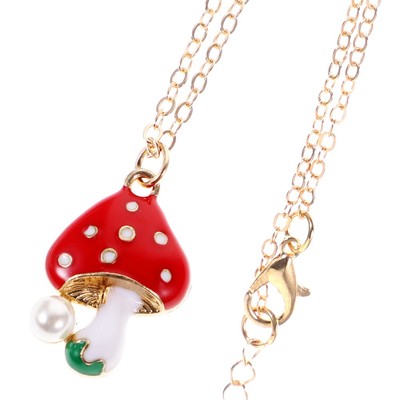 1PC Full Matching Mushroom Necklace Kreativer Pilz Anhänger Schmuck Retro Hals