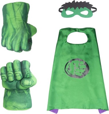 Hands Fists Costume with Green Cape and Eye-Mask   Complete Set of Punching Glov