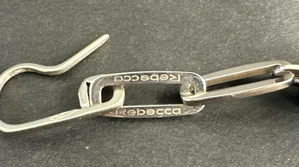 Дизайнерские серьги-крючки Rebecca серебристого тона и синего стекла висячие! 32 - Изображение 3 из 4