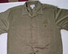Las Vegas Souvenir Green Polyester Button Down Dress Shirt Size 2XL Passion