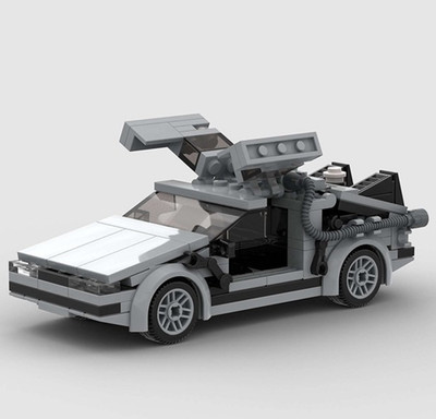Custom MOC Lego DeLorean DMC-12 Gray BTTF 214 Piece Building Brick Car
