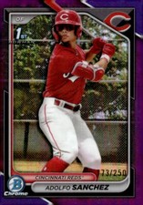 2024 Bowman Chrome Prospects Purple Refractors #BCP252 Adolfo Sanchez /250