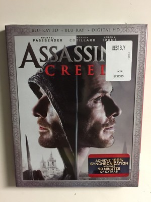 Assassins Creed (Blu-ray Disc, 2017, 3-Disc, Digital HD, 3D) NEW w ...