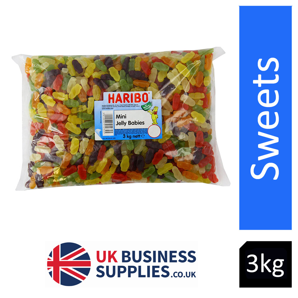 3kg Haribo Mini Jelly Babies Gummy Fruity Retro Party Sweets Candy
