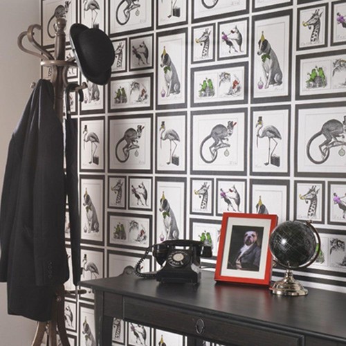 Holden Decor Mad Dogs Framed Multi Wallpaper 97921 - Picture 3 of 3