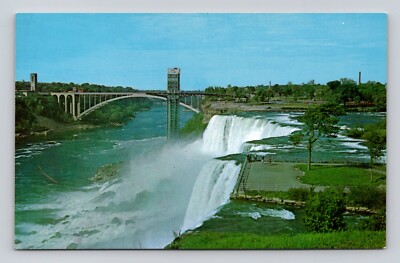 Postcard American Falls And Rainbow Bridge New York