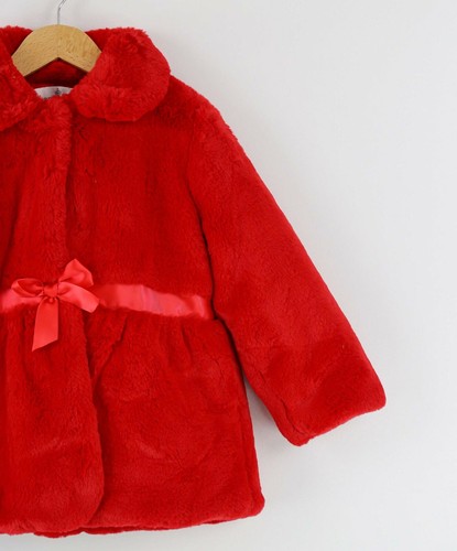 Baby Girl’s Faux Fur Coat Mid Length Formal Wedding Special Occasion Jacket - Picture 11 of 14
