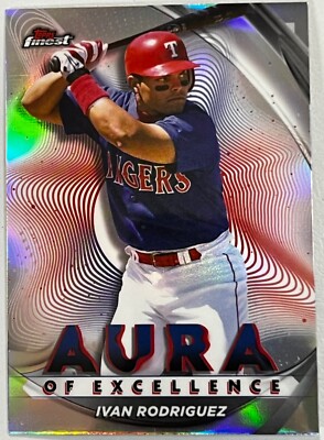 Ivan Rodriguez Aura Of Excellence Insert 2022 Topps Finest #AE-IR Texas Rangers