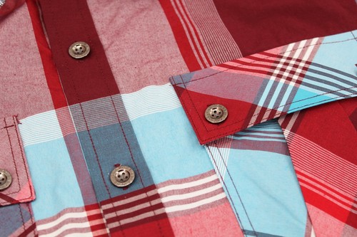 Men’s Short Sleeve Cowboy Button Down Casual Plaid Pattern Western Dress Shirt - Picture 83 of 95