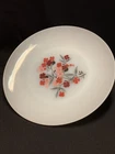 Vintage Fire King Milk Glass Plate Primrose Red Pink Flower Replacement Piece