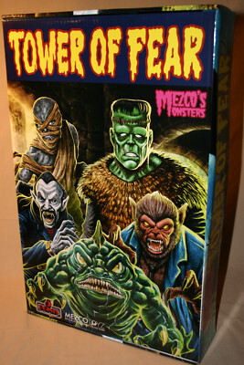 TOWER OF FEAR MEZCO'S MONSTERS DIORAMA 2023 FRANKENSTEIN DRACULA MUMMY WEREWOLF