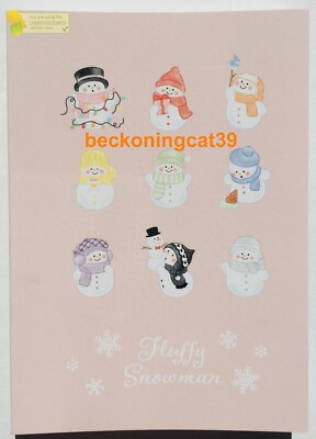 GAIA Fluffy Snowman A7 Mini Book Type Memo Pad 80 Winter Christmas 2022 JAPAN