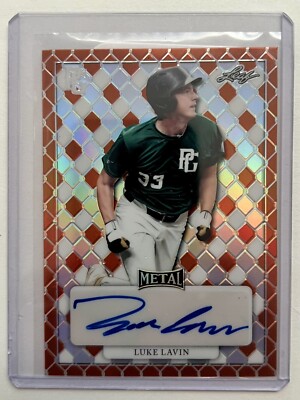 2022 Leaf Perfect Game Pre-Prod Rainbow Orange Autograph MA-LL1 Luke Lavin 1/1